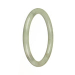 Genuine Untreated Light Green Burmese Jade Bangle Bracelet - 60mm Petite Round