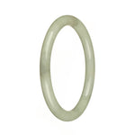 A light green Burmese jade bangle bracelet with a petite round shape, untreated and genuine.