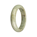 Genuine Natural Grey with Brown Patterns Burma Jade Bangle - 55mm Half Moon