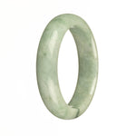 Genuine Natural Green Traditional Jade Bangle - 57mm Half Moon