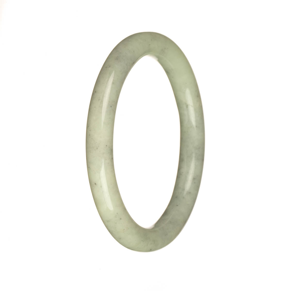A small round grey jade bangle with a certified Grade A quality, perfect for accessorizing any outfit.