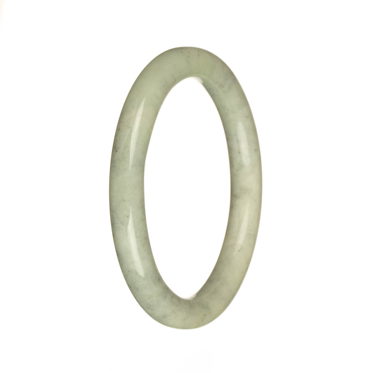 Genuine Grade A Grey Burma Jade Bracelet - 55mm Petite Round
