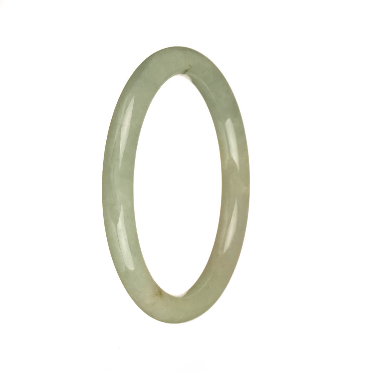 Real Grade A Pale Green Jade Bangle Bracelet - 55mm Petite Round