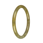 Genuine Grade A Light Grey and Yellow Traditional Jade Bracelet - 61mm Petite Round