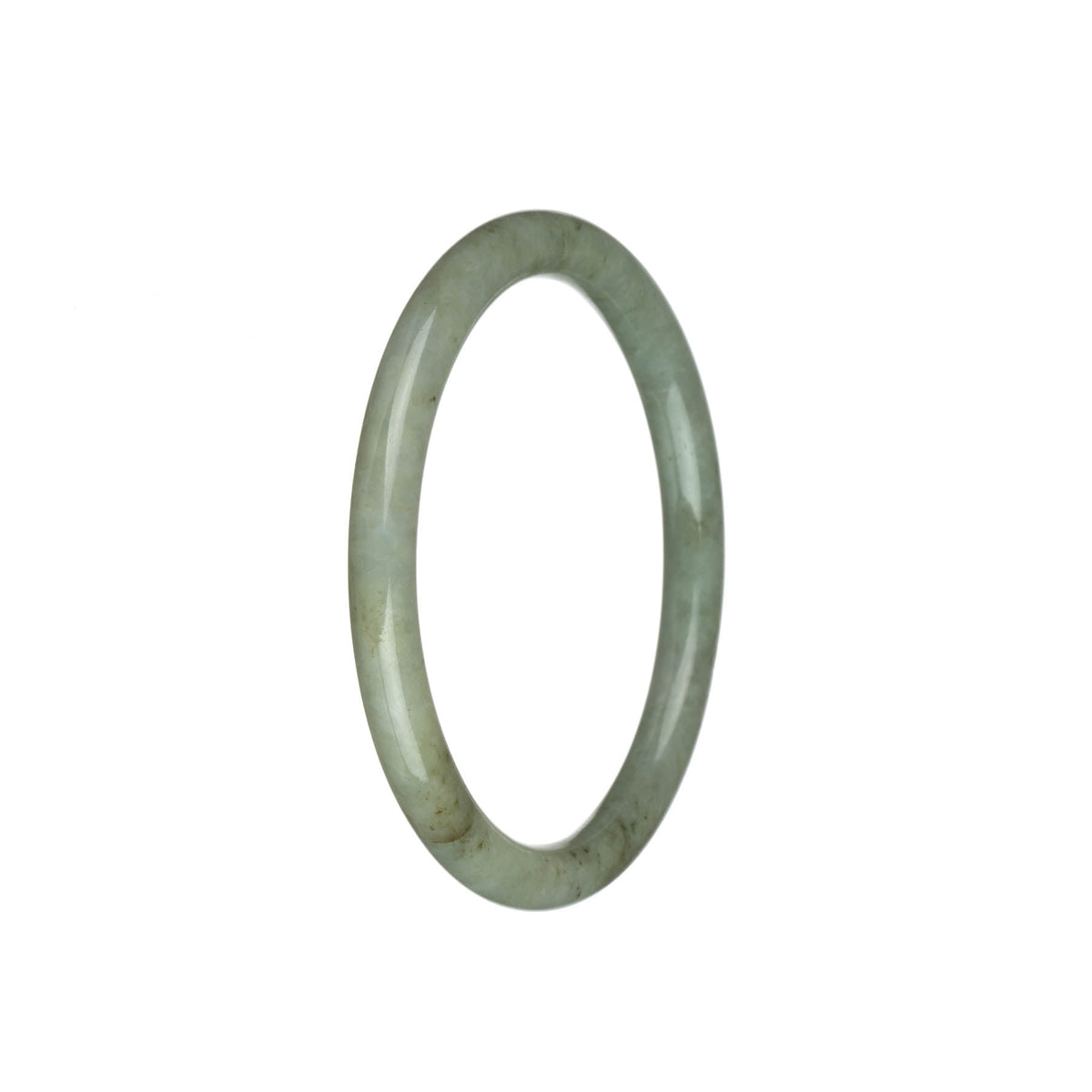 A petite round bracelet made of high-quality Burmese Jade in a beautiful pale olive green color. Perfect for adding a touch of elegance to any outfit.