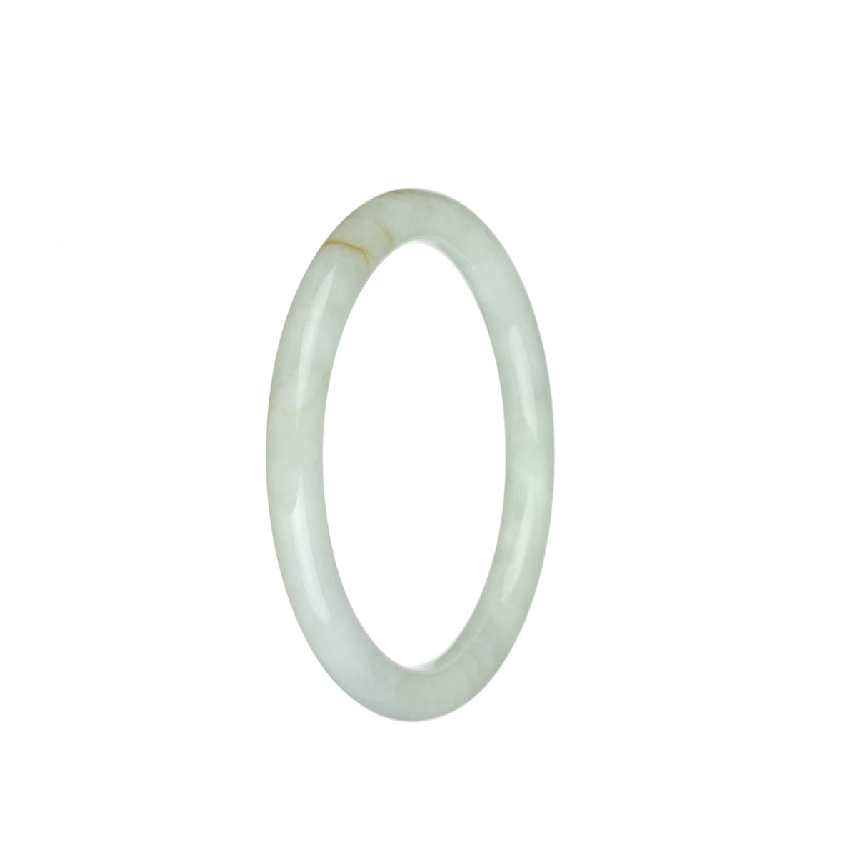 Authentic Grade A White Jadeite Jade Bracelet - 57mm Petite Round