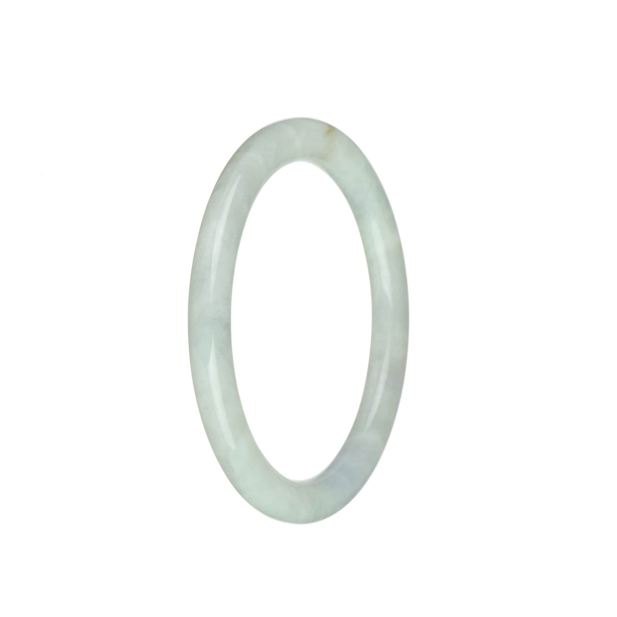 Certified Grade A White Traditional Jade Bracelet - 59mm Petite Round
