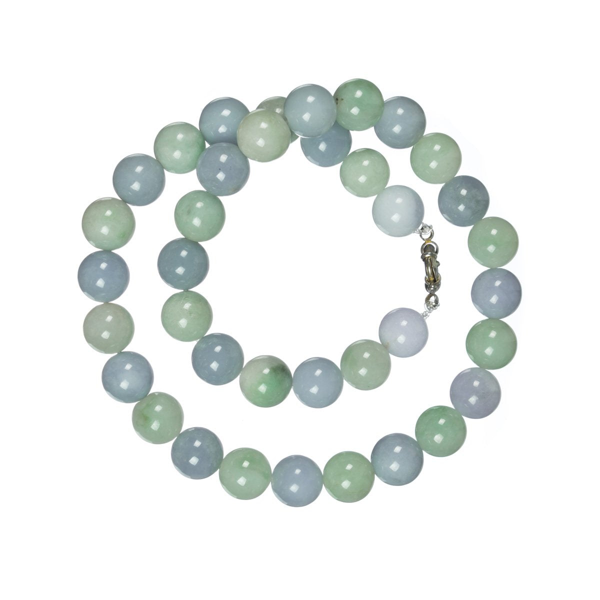Green & Lavender Jadeite Jade Bead Necklace