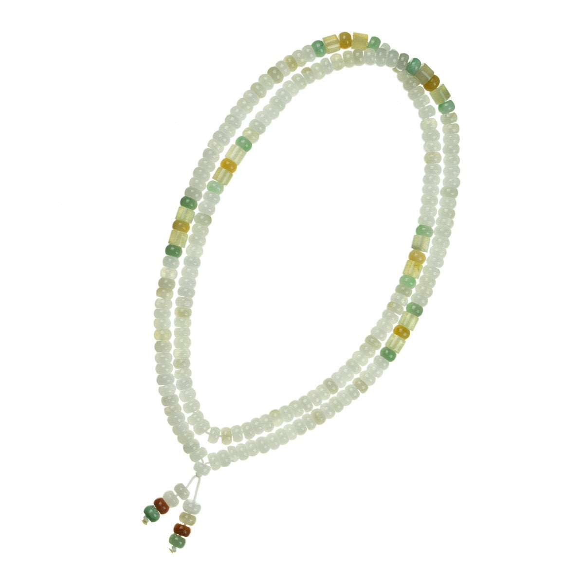 Green with Yellow Jadeite Jade Bead Necklace