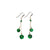 Emerald Green Jade Gold Drop Earrings