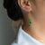 Emerald Green Jade Gold Drop Earrings