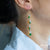 Mixed: Green White Yellow Jade Gold Drop Earrings