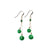 Emerald Green Jade Gold Drop Earrings