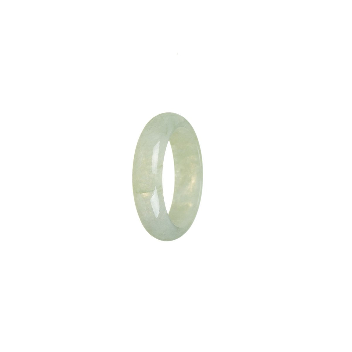 Certified Light Green Burma Jade Ring - Size S 1/2