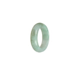 Real Olive Hua Pattern Jade Band - Size Q