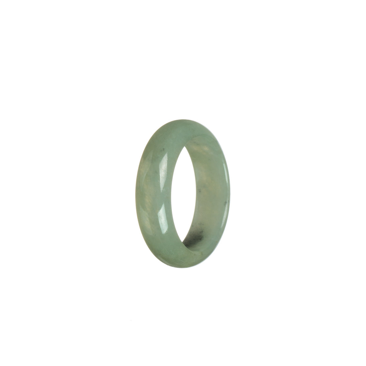 Authentic Greyish Green Jade Band - Size T 1/2