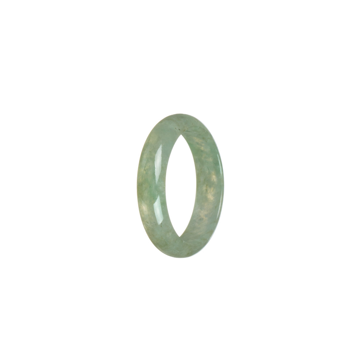 Authentic Icy Olive Green Jade Band - Size T 1/2