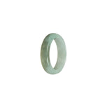 Real White with greyish green Jadeite Jade Ring- Size S