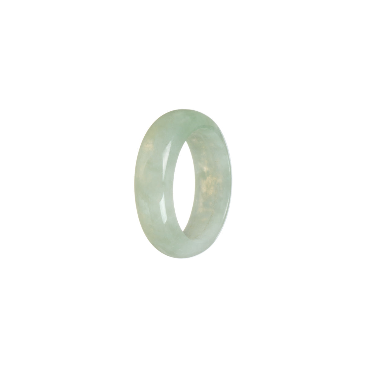 Certified Pale Green with Light Green Burmese Jade Band - Size S