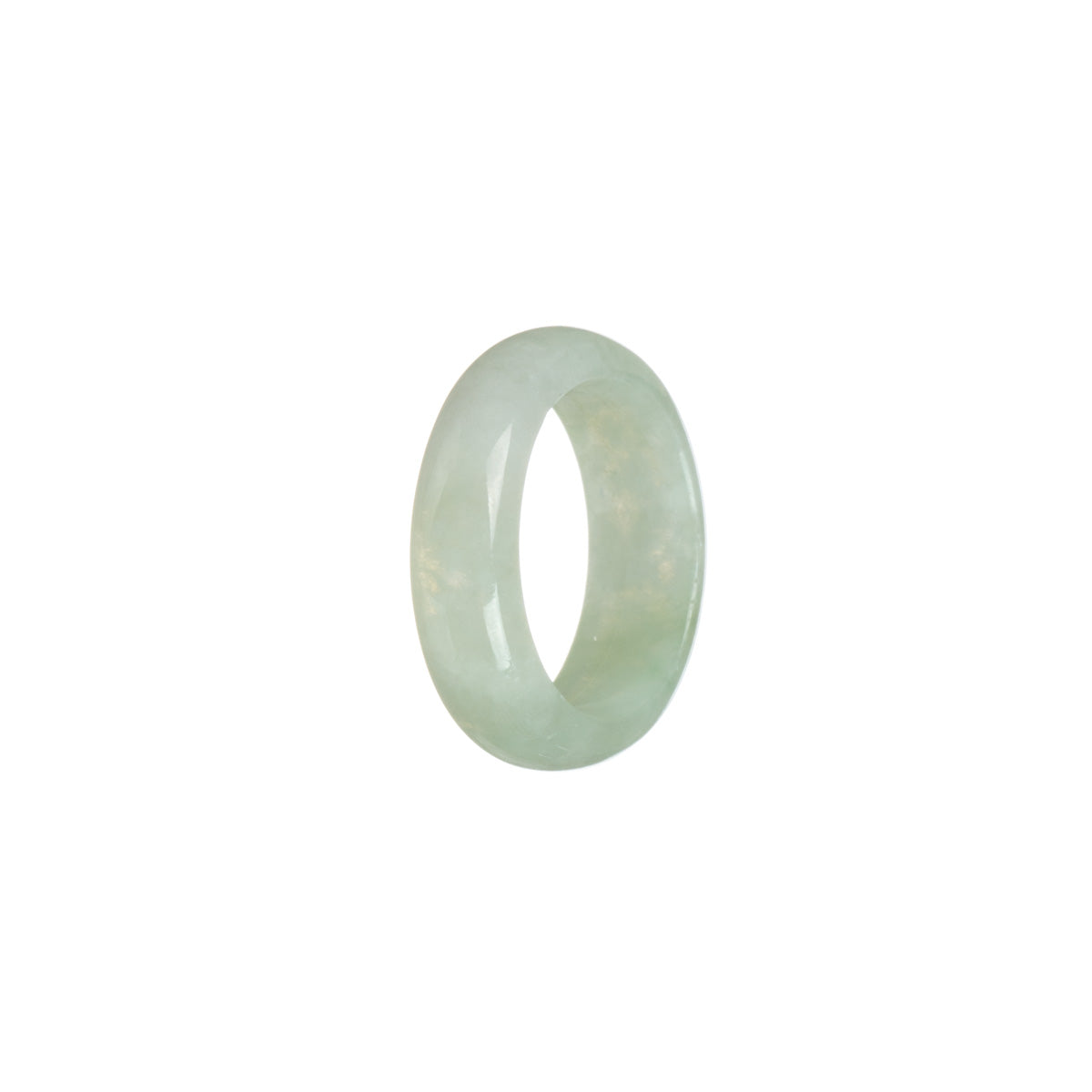 Certified Pale Green with Light Green Burmese Jade Band - Size S