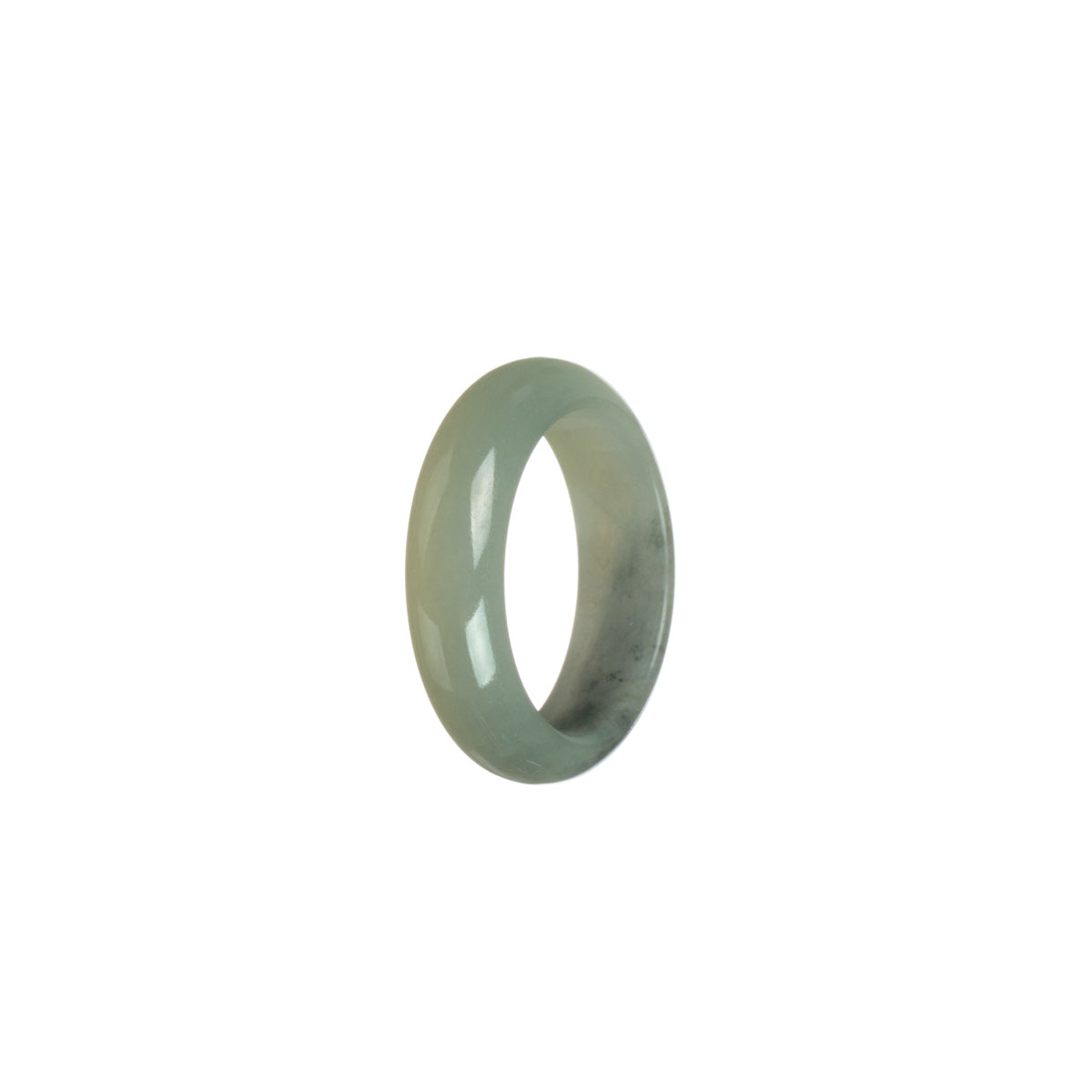 Real Grey Burmese Jade Ring- Size R 1/2