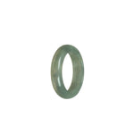 Authentic Greyish Olive Green Jadeite Jade Band - Size S 1/2