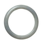 A lavender jade bangle with a semi-round shape, measuring 62mm in size.