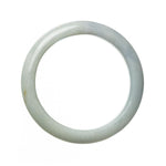 A pale green lavender jadeite bracelet with genuine grade A quality. The bracelet is 63mm in size and semi-round in shape. The brand is MAYS.