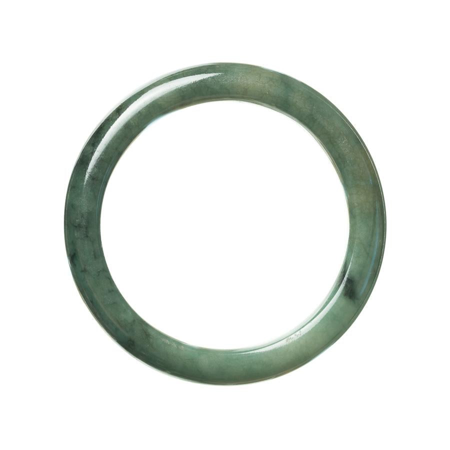 A stunning green Burmese jade bracelet with semi-round beads, measuring 55mm in size. Crafted with authentic Grade A jade, this bracelet from MAYS GEMS exudes elegance and beauty.