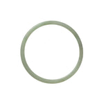 A light green Burmese jade bangle, thin in size, with excellent grade A quality. Perfect for adding a touch of elegance to any outfit.