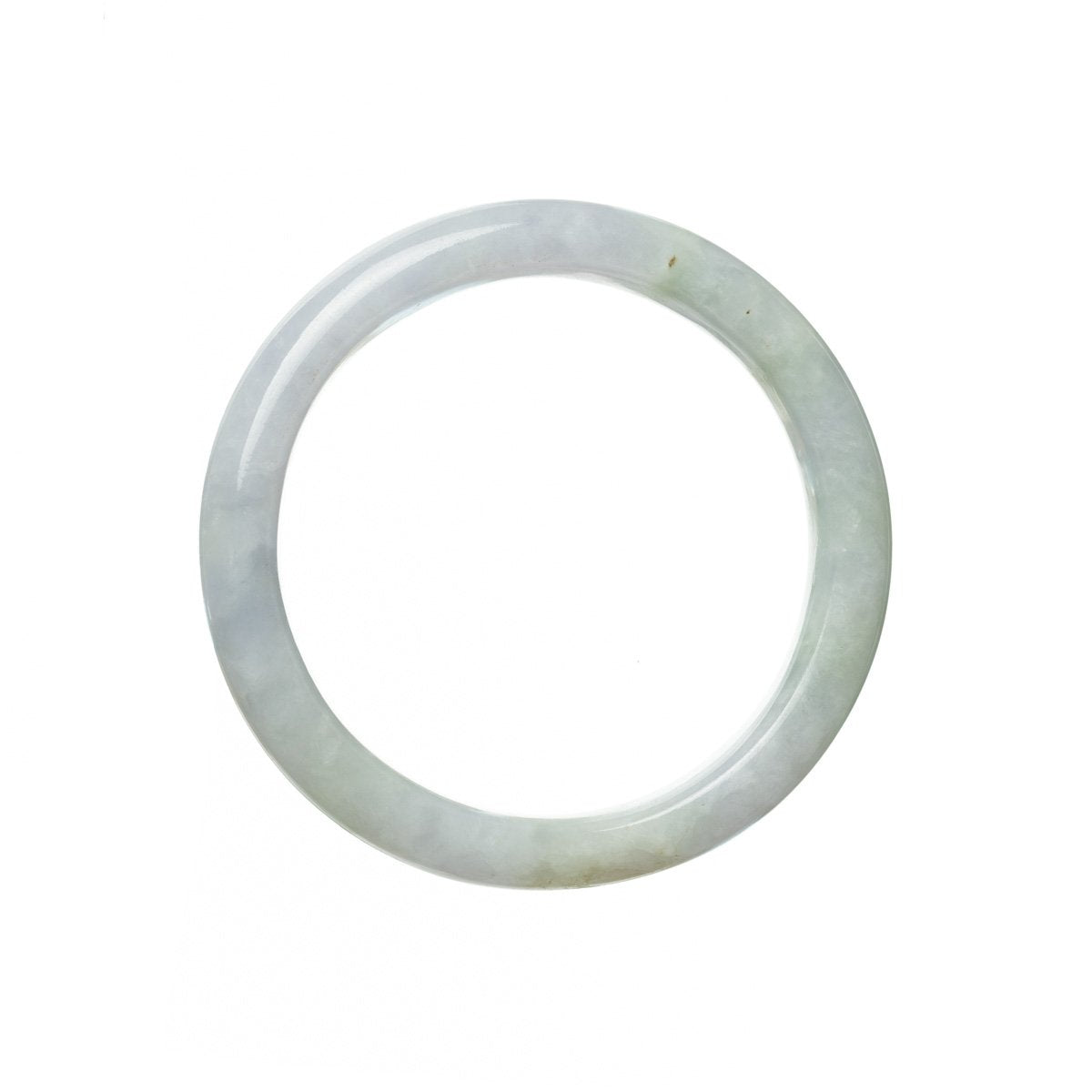 A beautiful lavender jade bracelet with a half moon shape, crafted from genuine Grade A jade.