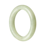 A beautiful milk jade bangle with a half-moon shape, made from genuine Grade A milk jade. Sold by MAYS GEMS.