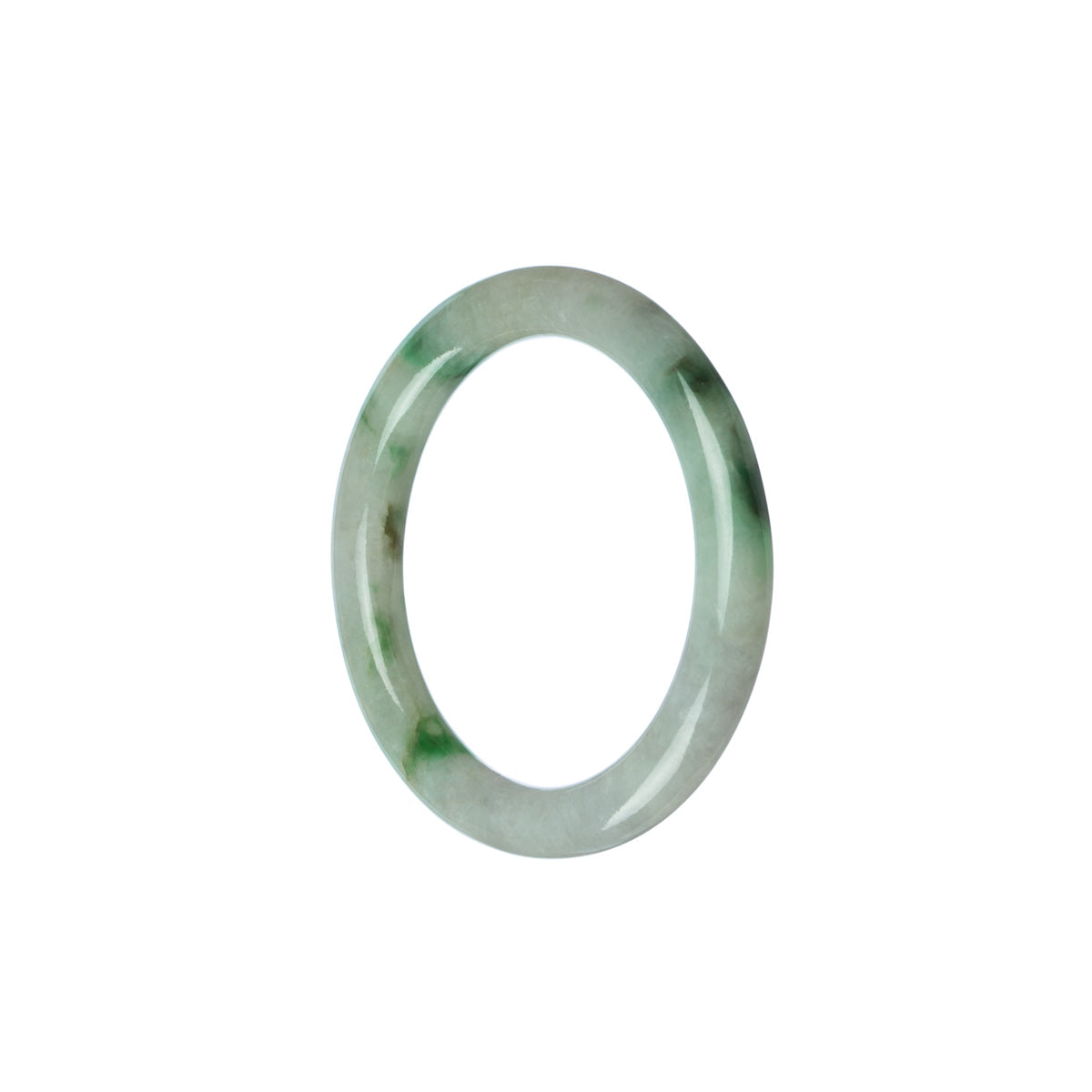 Genuine Grade A Green White Traditional Jade Bangle - Child Round