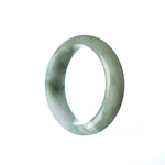 A half-moon shaped green jadeite bangle bracelet, designed for children, displaying a natural and certified beauty.