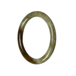 A small and elegant jadeite bracelet, featuring genuine Type A Green Brown jade stones in a 55mm size. Perfect for adding a touch of natural beauty to any outfit.