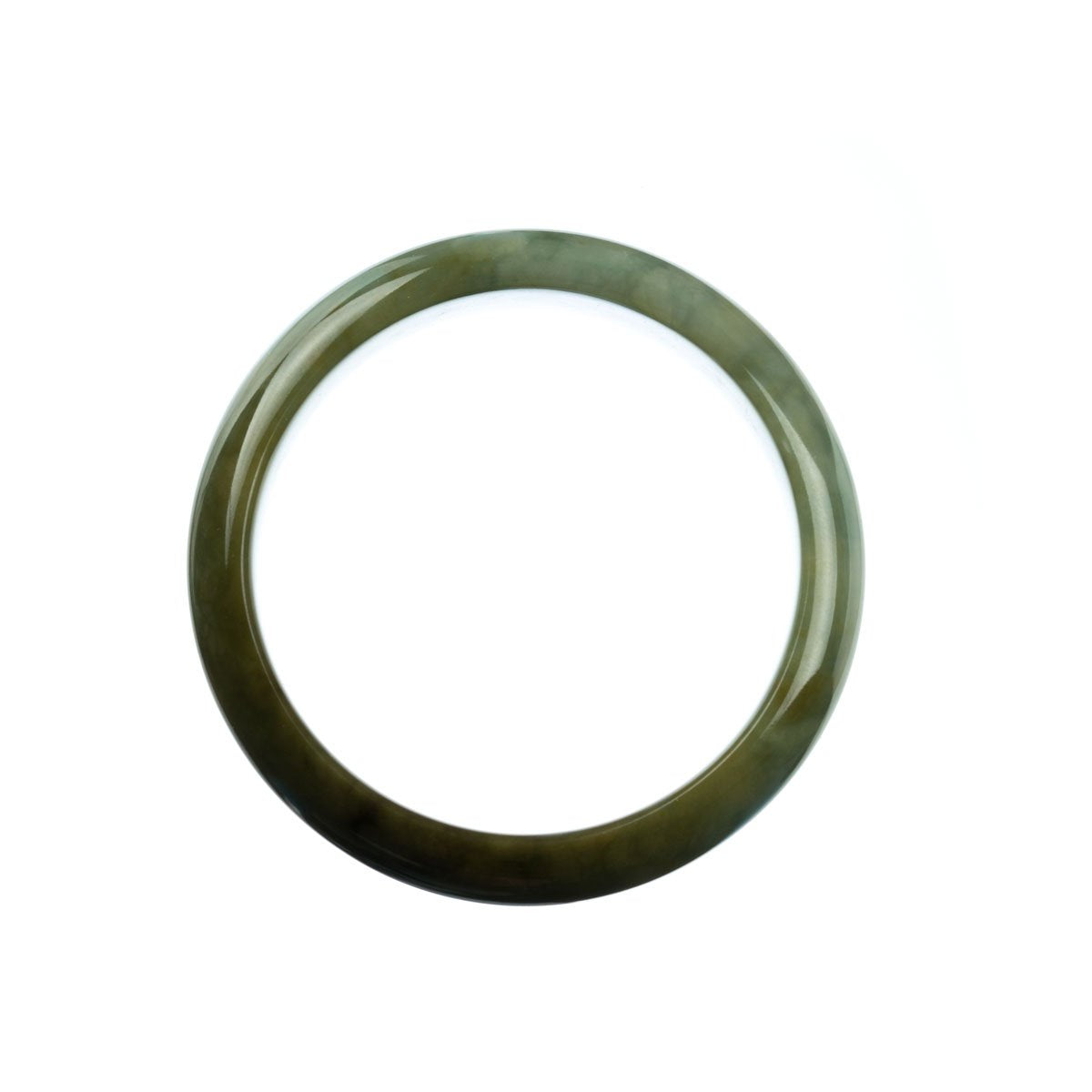 56mm Natural Burmese Jade Bangle - MAYS