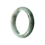 A beautiful grey green jadeite bangle bracelet with a unique half moon shape measuring 59mm.