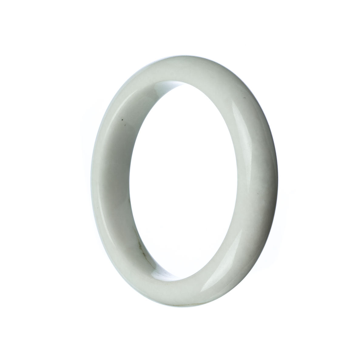 A white jade bracelet with a half moon design, crafted from genuine Grade A jade.
