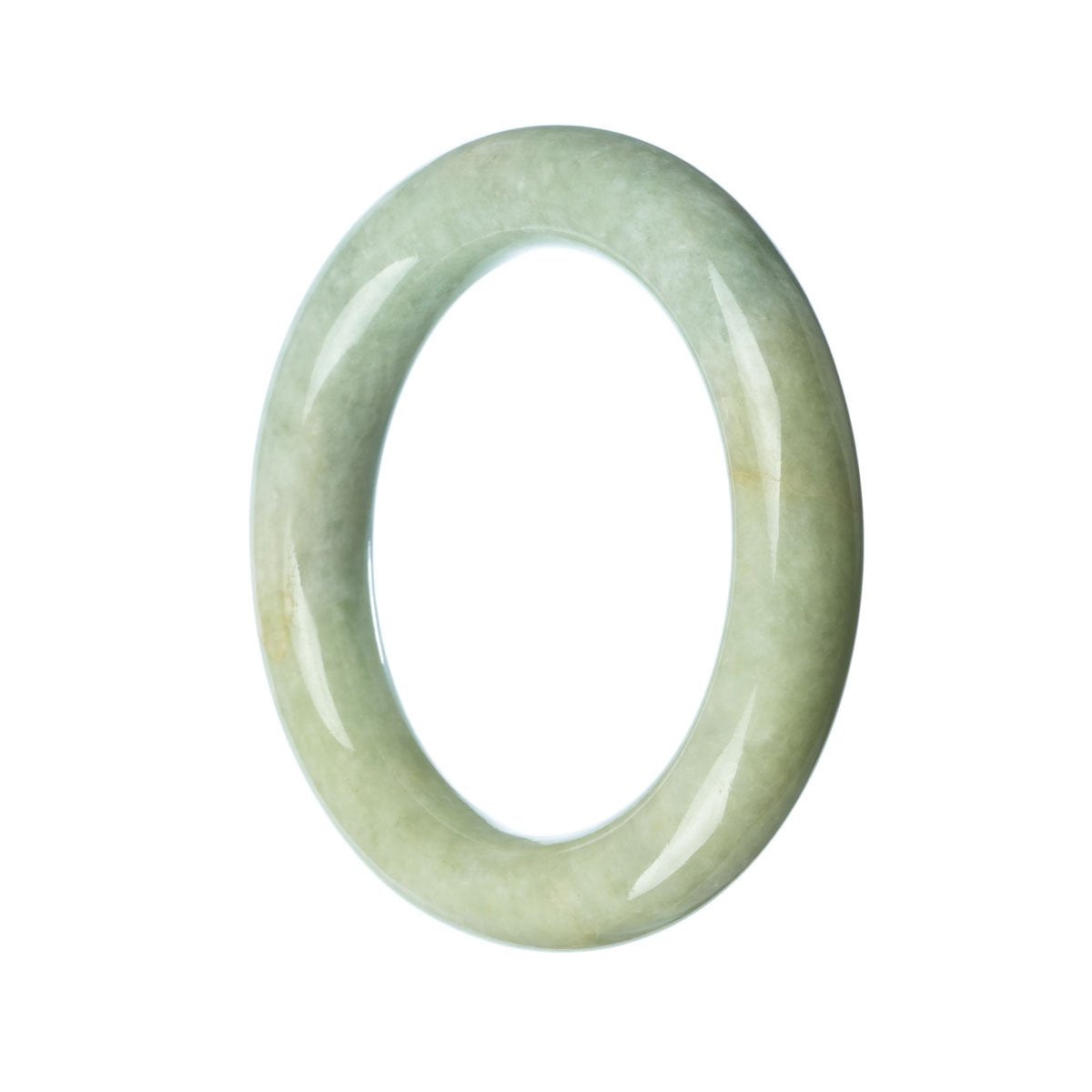 57mm Natural Burmese Jade Bangle - MAYS