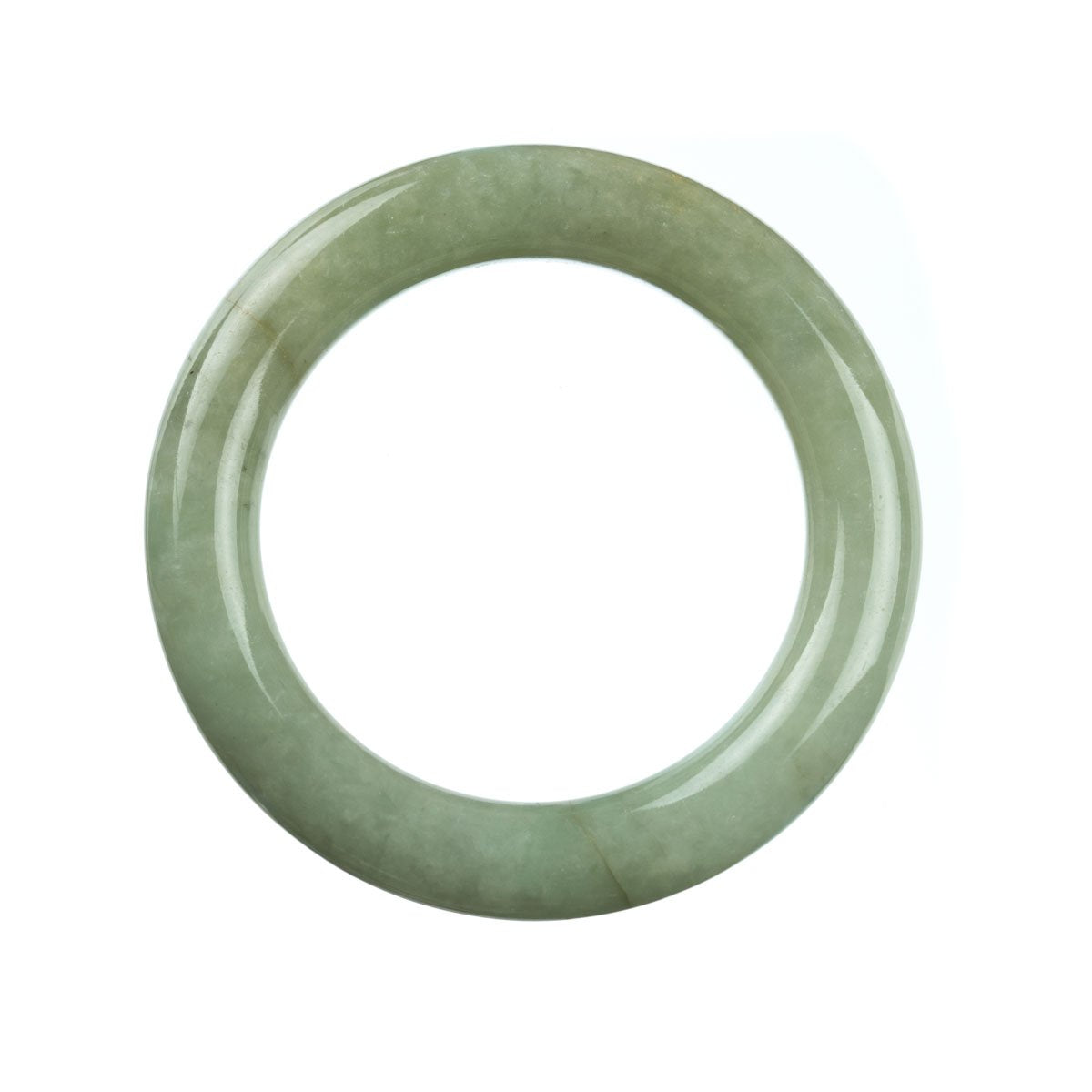 57mm Natural Burmese Jade Bangle - MAYS