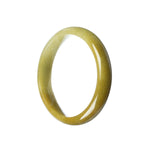 A stunning half-moon shaped Burmese Jade bangle, measuring 57mm in size. Expertly crafted from genuine Grade A brown jade, this exquisite piece from MAYS GEMS is a true gemstone treasure.