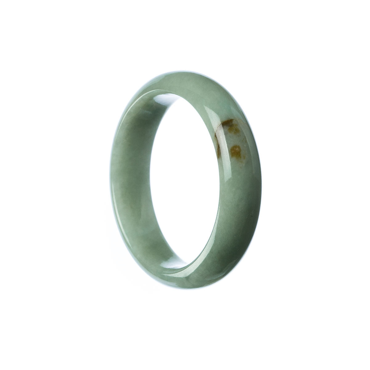A half moon-shaped green jadeite bangle bracelet, perfectly sized for children, made from genuine Grade A jadeite. A beautiful and elegant accessory from the MAYS collection.