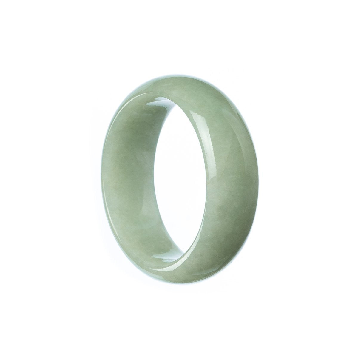 A delicate green jade bracelet with a half moon design, specially crafted for children.