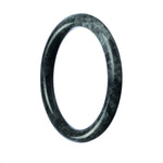A round, 58mm Real Grade A Grey Jadeite Jade Bangle by MAYS.