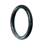 A round grey jade bracelet made of authentic natural jadeite, measuring 59mm in circumference. Designed by MAYS™.