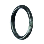 A round grey Burma jade bangle bracelet with a 59mm diameter, featuring genuine grade A jade.
