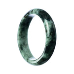 A half moon-shaped, 58mm Real Type A Green Burmese Jade Bracelet from MAYS GEMS.