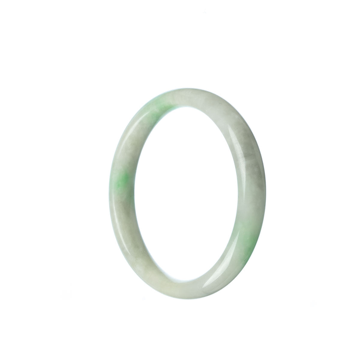 A beautiful green jade bracelet in the shape of a half moon, made from genuine Grade A green jadeite jade. Perfect for adding a touch of elegance to any outfit.