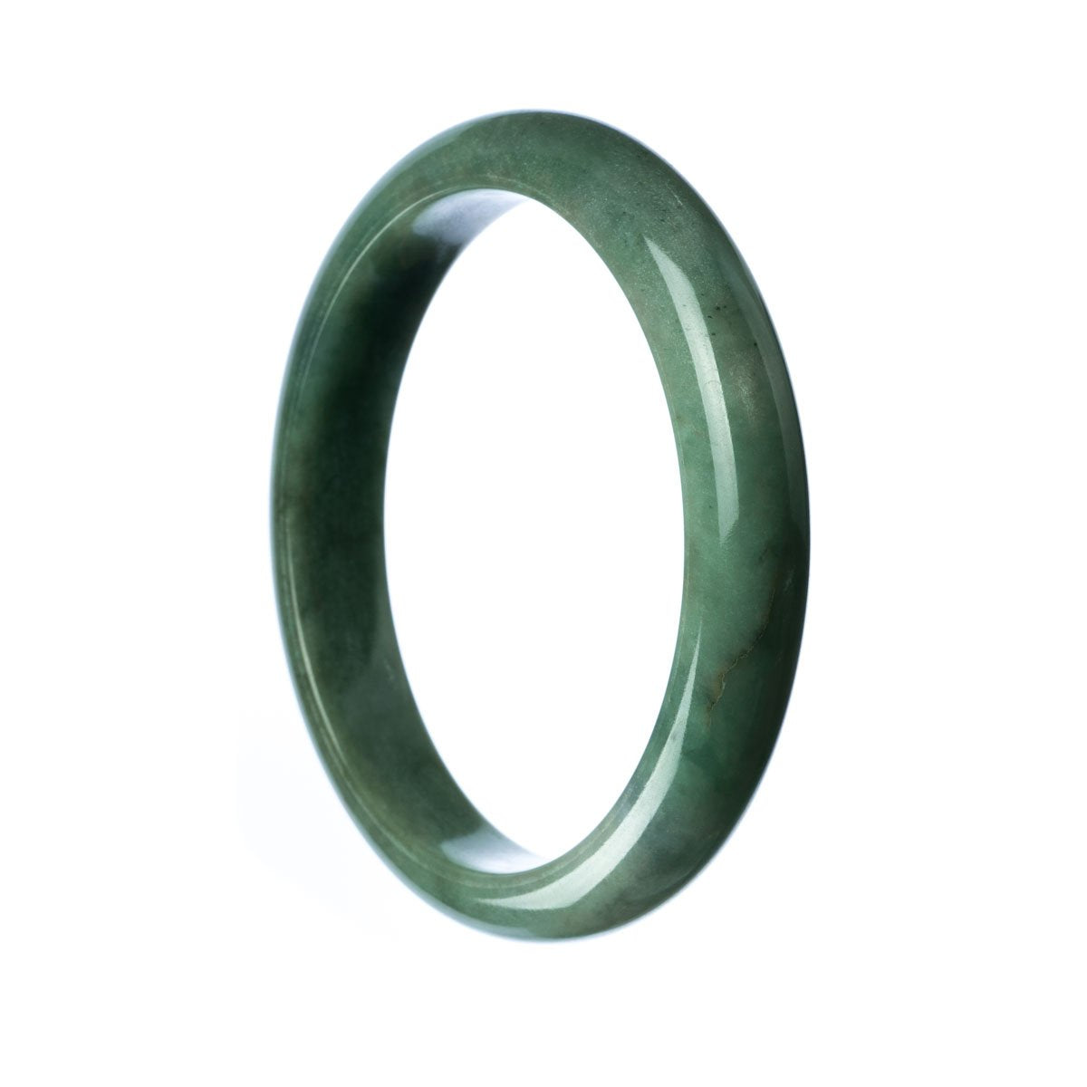 A beautiful green jadeite jade bangle bracelet with a semi-round shape, measuring 78mm in diameter. Perfect for adding a touch of elegance and natural beauty to any outfit.
