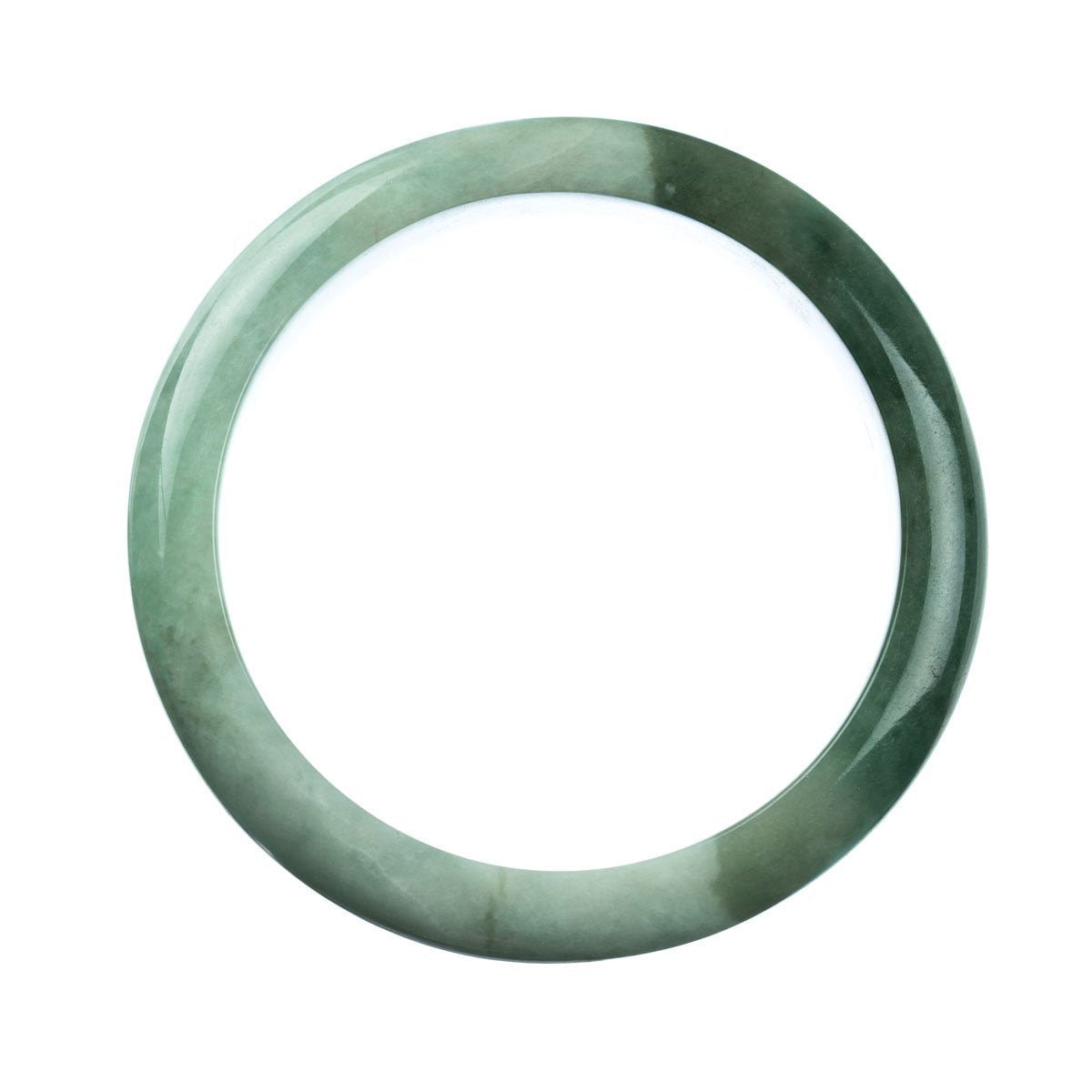 77mm Natural Burmese Jade Bangle - MAYS